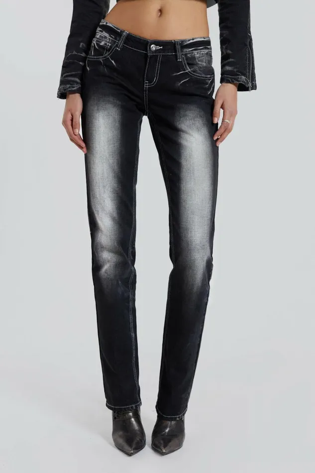 247 Low Rise Denim Jeans Black Women Jaded London Jeans 247 Low Rise Denim Jeans Black Women Jaded London Jeans