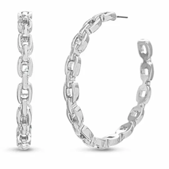 Accessories CHAIN HOOPS SILVER Silver Steve Madden Jewelry