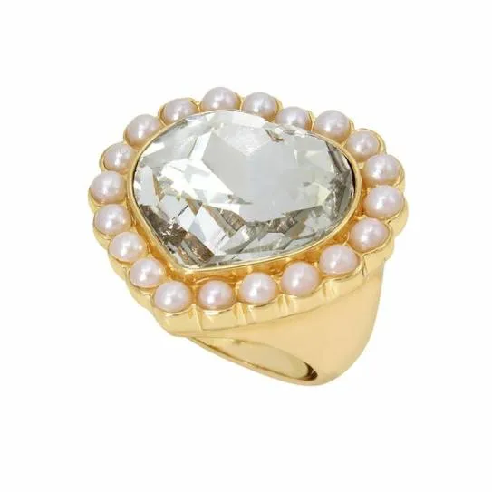Accessories PEARL HEART COCKTAIL RING IVORY Ivory Steve Madden Jewelry Accessories PEARL HEART COCKTAIL RING IVORY Ivory Steve Madden Jewelry