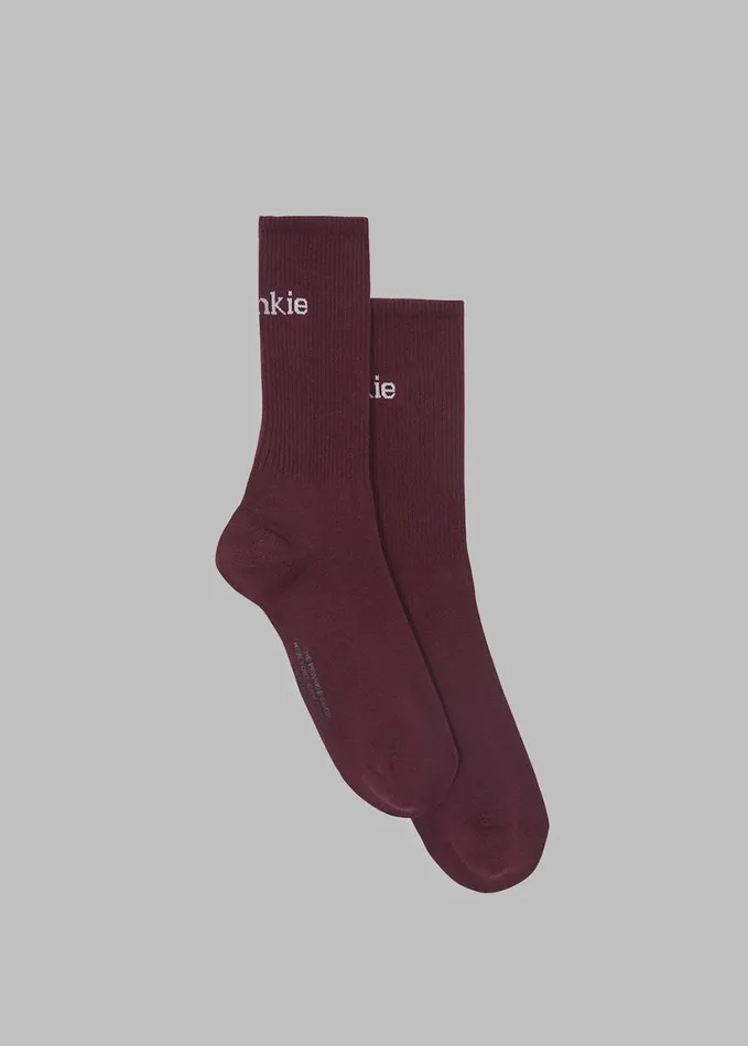 Accessories WomenMen The Frankie Shop Frankie In English Ribbed Socks 8211 Bordeaux
