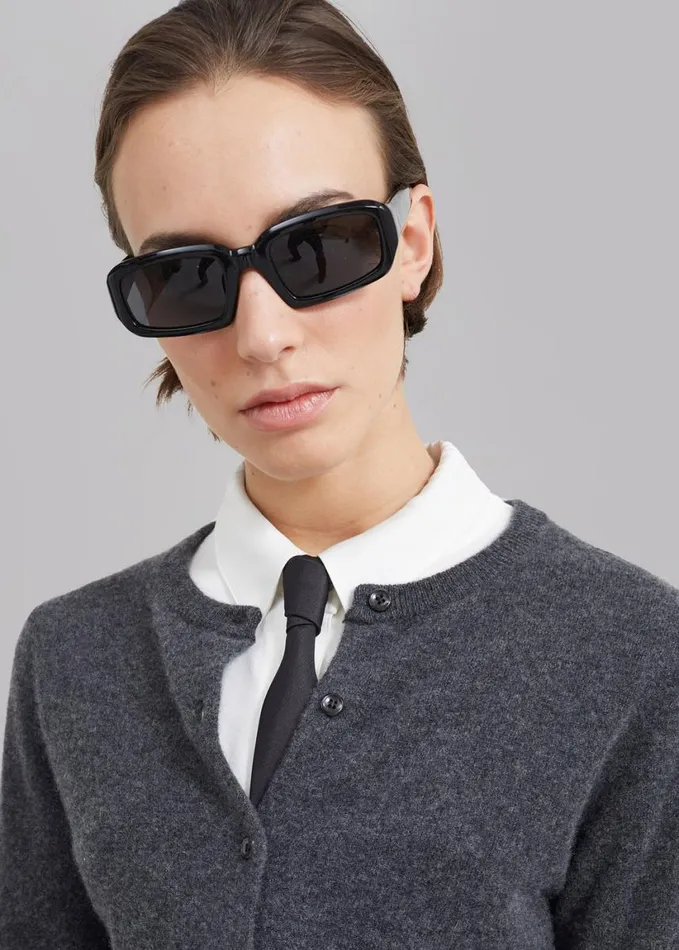 Accessories WomenMen The Frankie Shop Port Tanger Mektoub Sunglasses 8211 Black AcetateBlack Lens