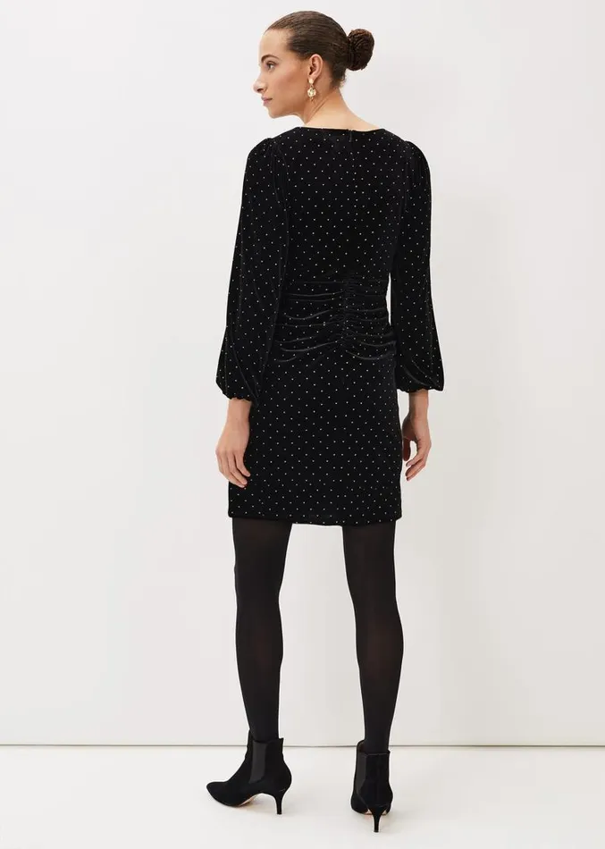 Adele Studded Velvet Mini Dress Black Women Phase Eight Dresses