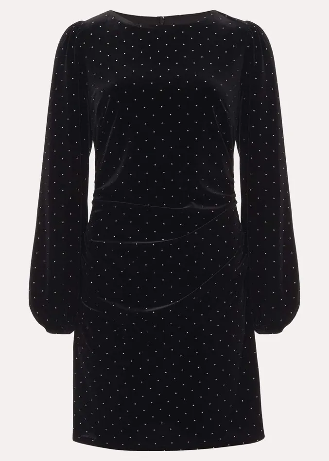 Adele Studded Velvet Mini Dress Black Women Phase Eight Dresses