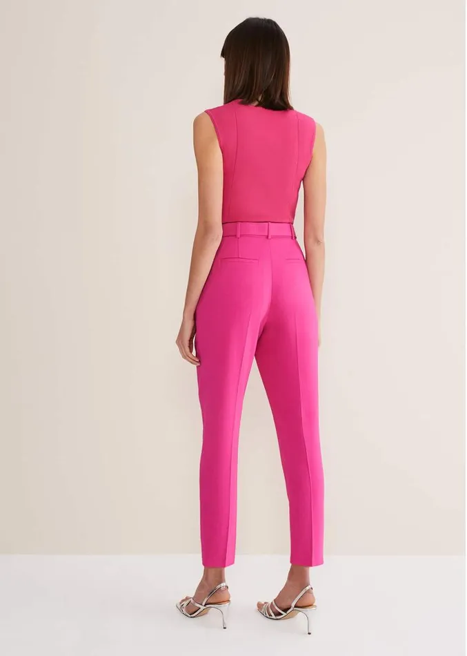 Adria Belted Cigarette Trousers Hot Pink Women Phase Eight Trousers