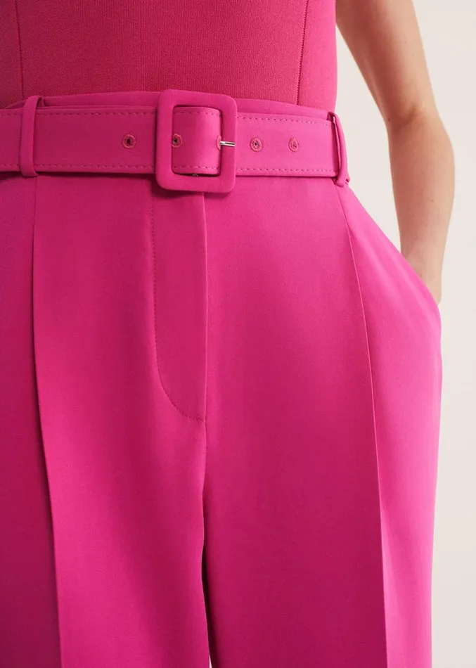 Adria Belted Cigarette Trousers Hot Pink Women Phase Eight Trousers