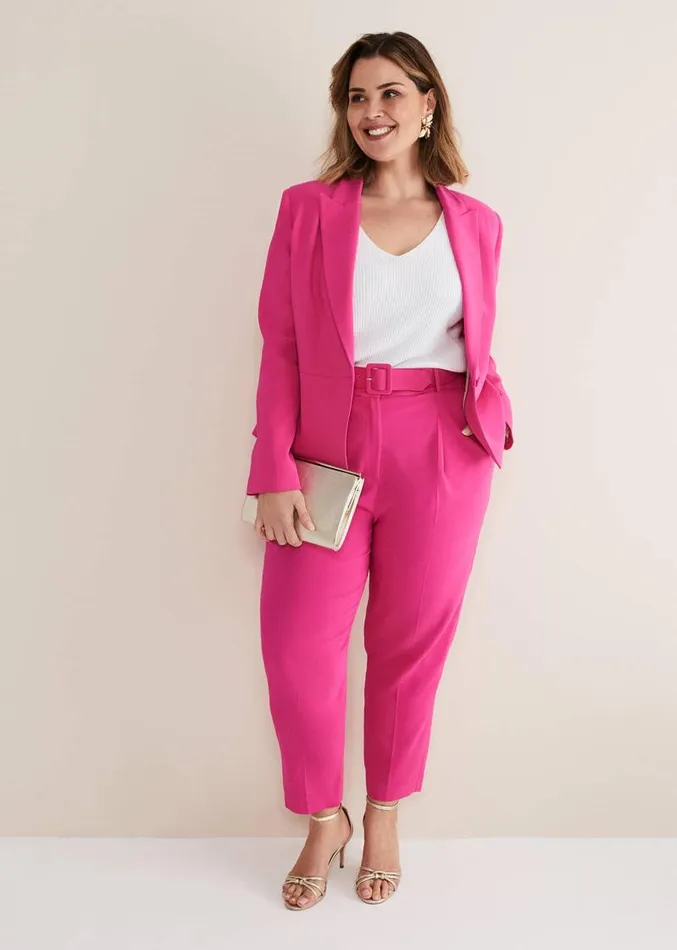Adria Belted Cigarette Trousers Hot Pink Women Phase Eight Trousers