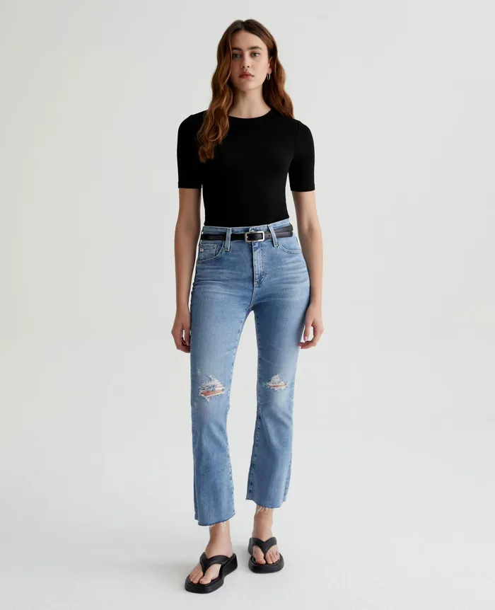 AG Jeans Denim Women Farrah Boot Crop 20 YEARS UNDERTOW DESTRUCTED