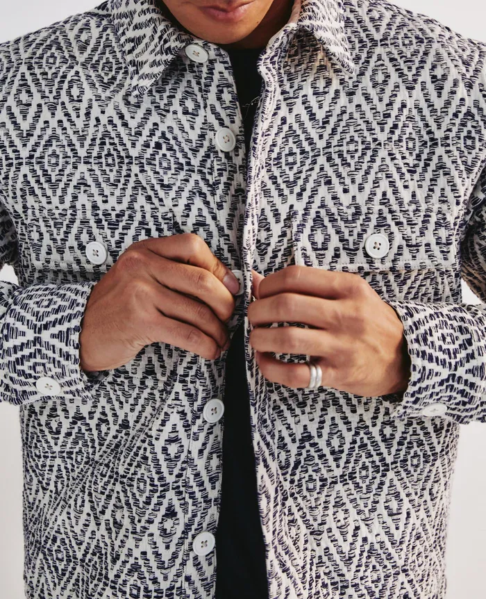 AG Jeans Jackets Men Nolan Jacket DIAMOND CHEVRON BLUE MULTI AG Jeans Jackets Men Nolan Jacket DIAMOND CHEVRON BLUE MULTI