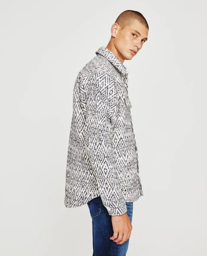 AG Jeans Jackets Men Nolan Jacket DIAMOND CHEVRON BLUE MULTI AG Jeans Jackets Men Nolan Jacket DIAMOND CHEVRON BLUE MULTI