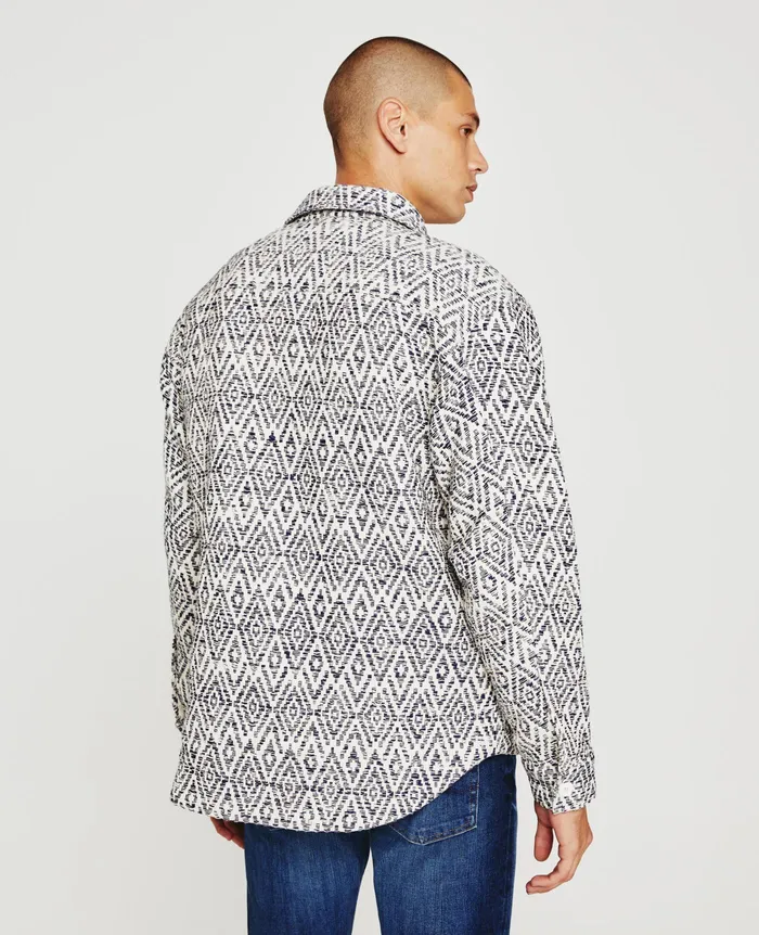 AG Jeans Jackets Men Nolan Jacket DIAMOND CHEVRON BLUE MULTI AG Jeans Jackets Men Nolan Jacket DIAMOND CHEVRON BLUE MULTI
