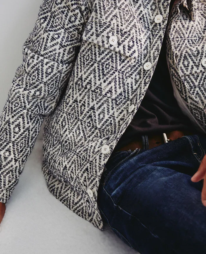 AG Jeans Jackets Men Nolan Jacket DIAMOND CHEVRON BLUE MULTI AG Jeans Jackets Men Nolan Jacket DIAMOND CHEVRON BLUE MULTI