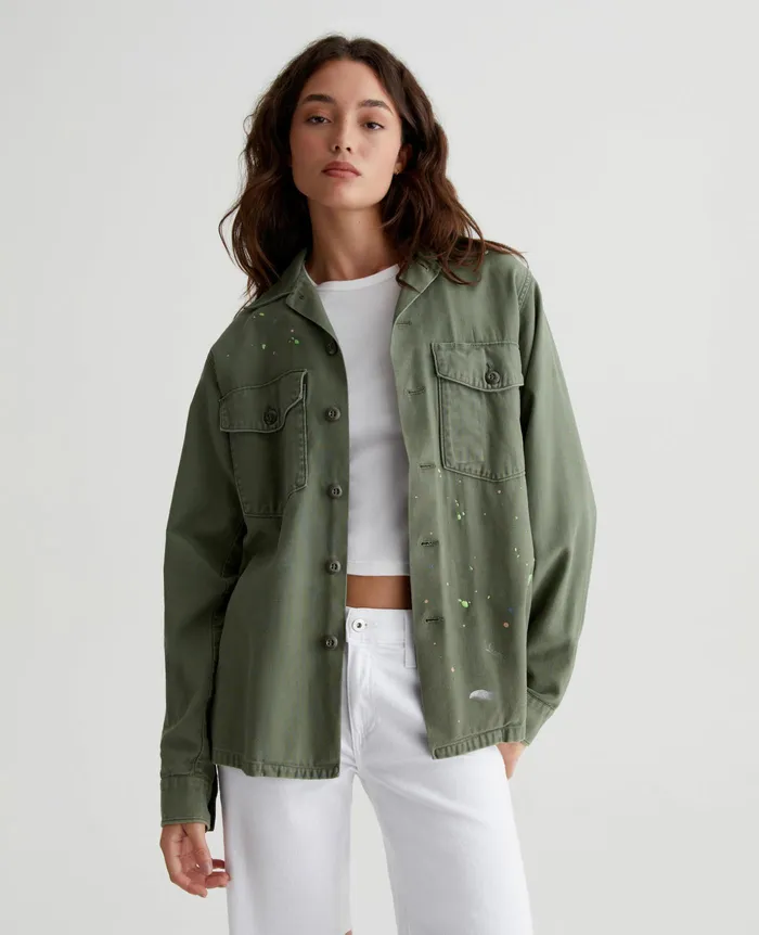 AG Jeans Jackets Women Blake Jacket STONE DOT VINTAGE GREEN