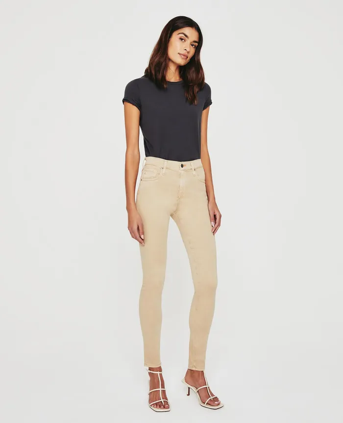 AG Jeans Pants Women Farrah Skinny SULFUR TOASTED ALMOND