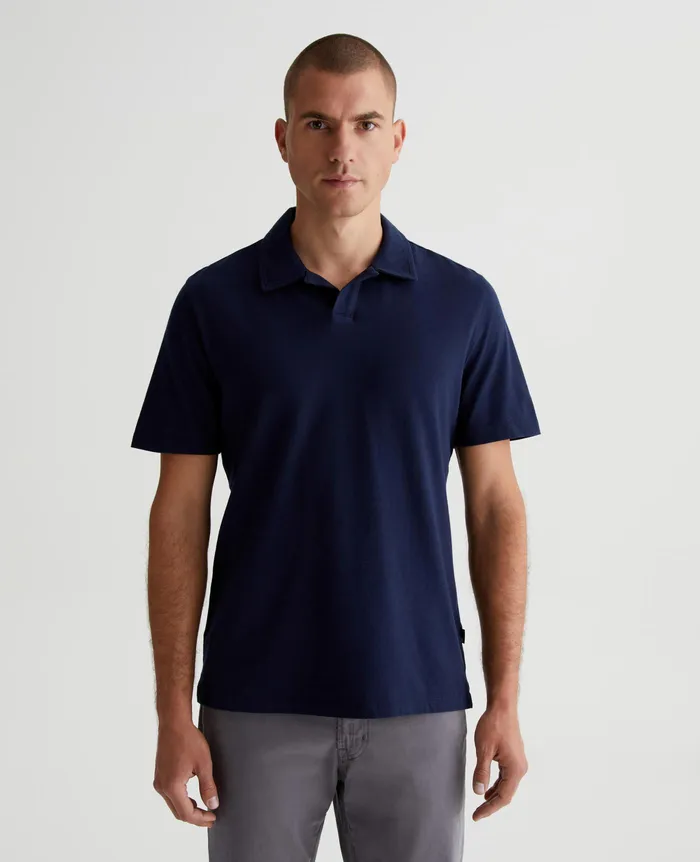 AG Jeans Polos Men Bryce Johnny Collar DEEP NAVY