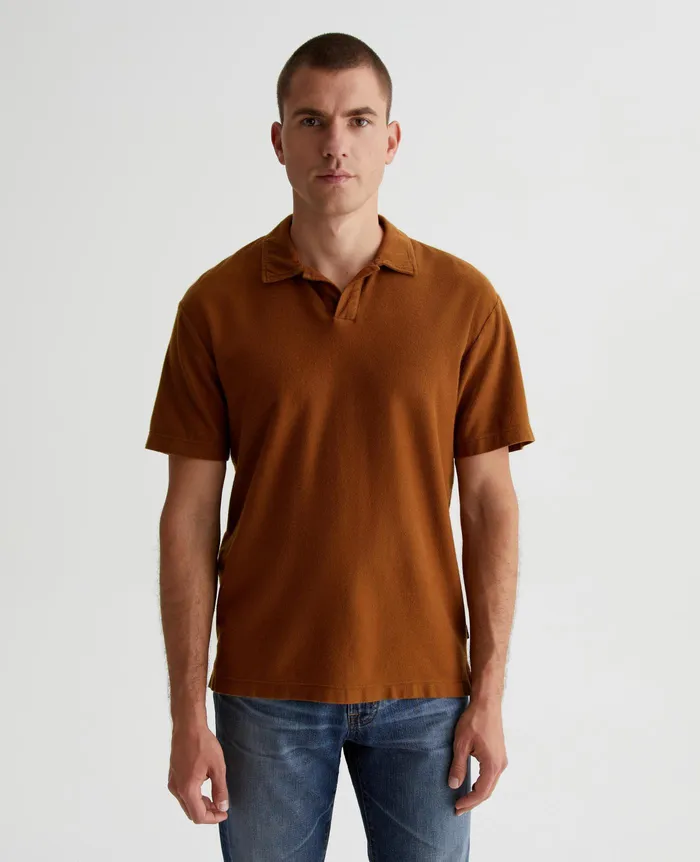 AG Jeans Polos Men Bryce Johnny Collar TREE BARK