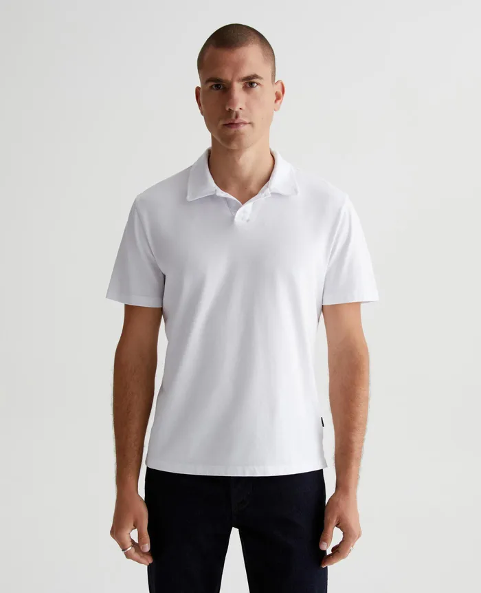 AG Jeans Polos Men Bryce Johnny Collar TRUE WHITE