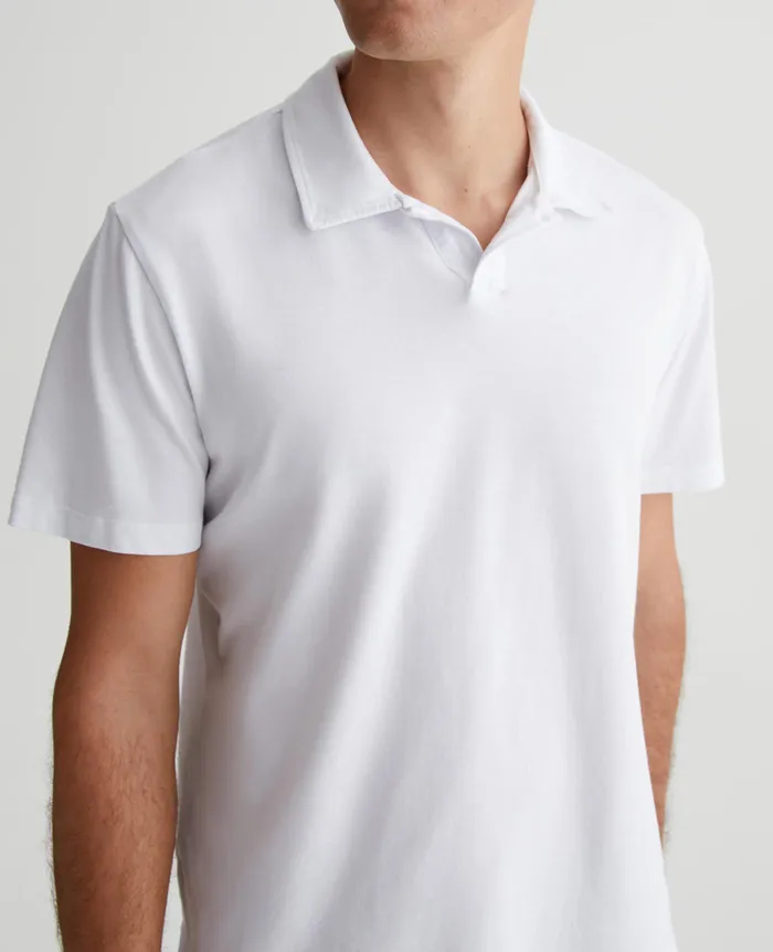AG Jeans Polos Men Bryce Johnny Collar TRUE WHITE AG Jeans Polos Men Bryce Johnny Collar TRUE WHITE