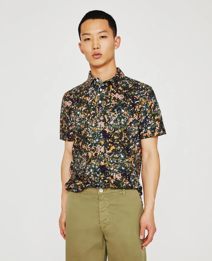 AG Jeans Polos Men Bryce Polo FOREST LEOPARD