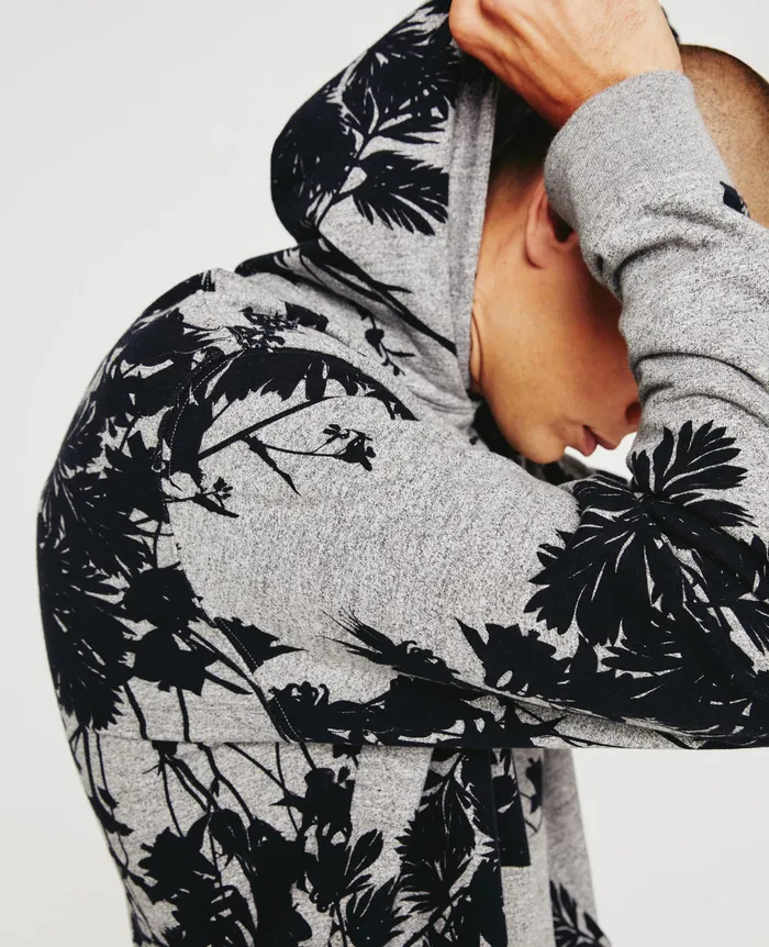 AG Jeans Sweatshirts Men Arc Hoodie BOLD FLOWER HEATHER GREY MULTI AG Jeans Sweatshirts Men Arc Hoodie BOLD FLOWER HEATHER GREY MULTI