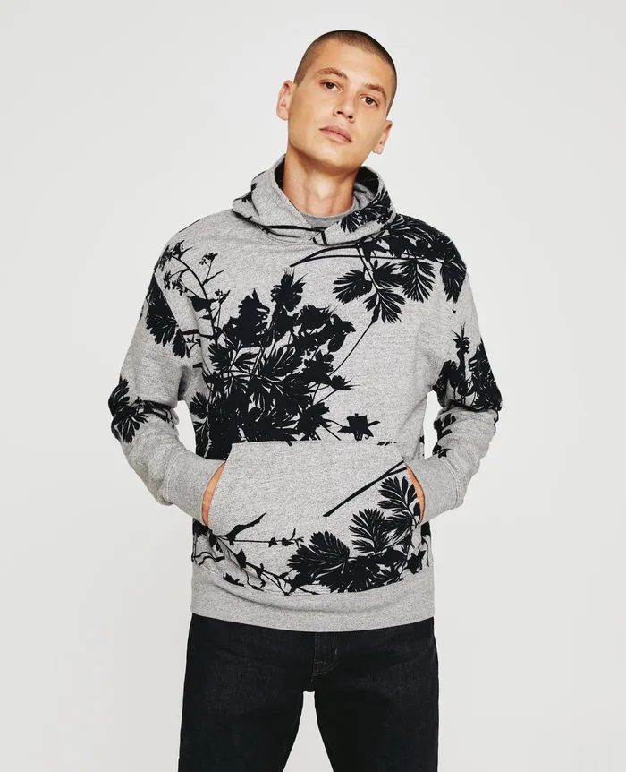AG Jeans Sweatshirts Men Arc Hoodie BOLD FLOWER HEATHER GREY MULTI AG Jeans Sweatshirts Men Arc Hoodie BOLD FLOWER HEATHER GREY MULTI