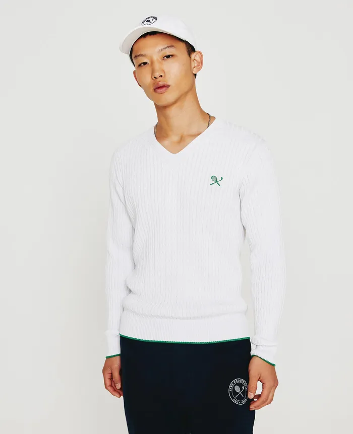 AG Jeans Sweatshirts Men Weddington Varsity Sweater EB RACKET CLUB EMBLEM MATCH WH AG Jeans Sweatshirts Men Weddington Varsity Sweater EB RACKET CLUB EMBLEM MATCH WH
