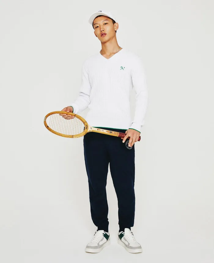 AG Jeans Sweatshirts Men Weddington Varsity Sweater EB RACKET CLUB EMBLEM MATCH WH AG Jeans Sweatshirts Men Weddington Varsity Sweater EB RACKET CLUB EMBLEM MATCH WH