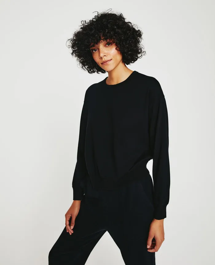 AG Jeans Sweatshirts Women Karter Pullover TRUE BLACK