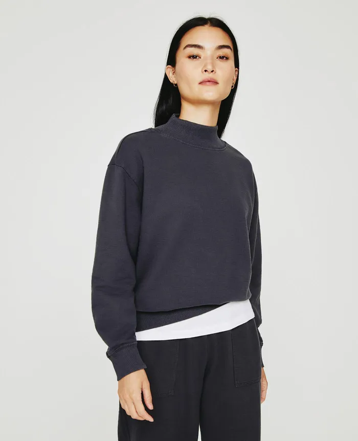 AG Jeans Sweatshirts Women Nova Mock INK STONE