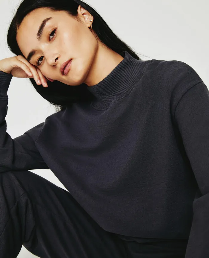 AG Jeans Sweatshirts Women Nova Mock INK STONE AG Jeans Sweatshirts Women Nova Mock INK STONE