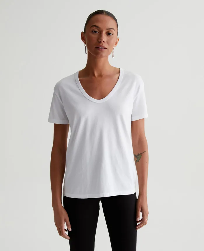 AG Jeans Tees and Tanks Women Aspen U TRUE WHITE