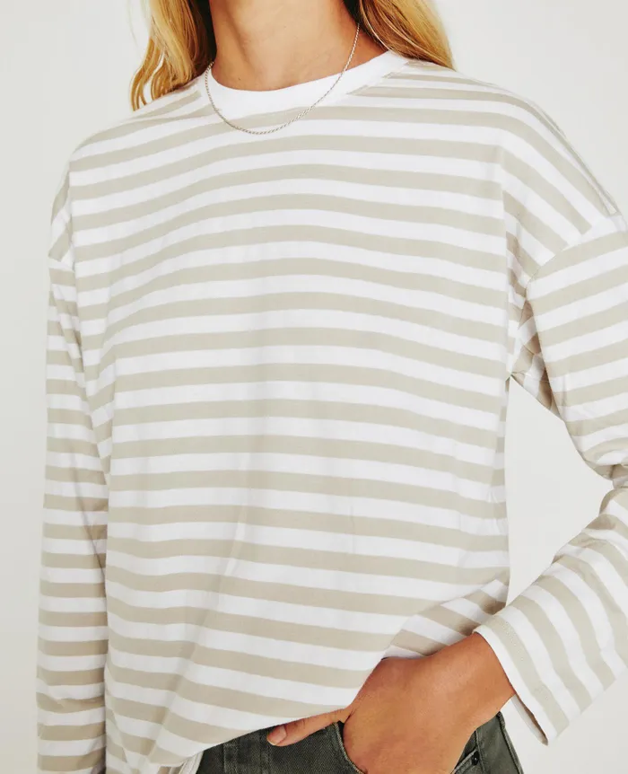 AG Jeans Tees and Tanks Women Fay LS Crew TRUE WHITEPALE SMOKE AG Jeans Tees and Tanks Women Fay LS Crew TRUE WHITEPALE SMOKE
