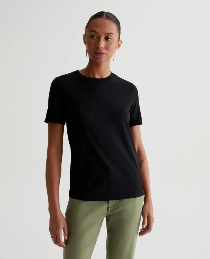 AG Jeans Tees and Tanks Women Jagger Crew TRUE BLACK