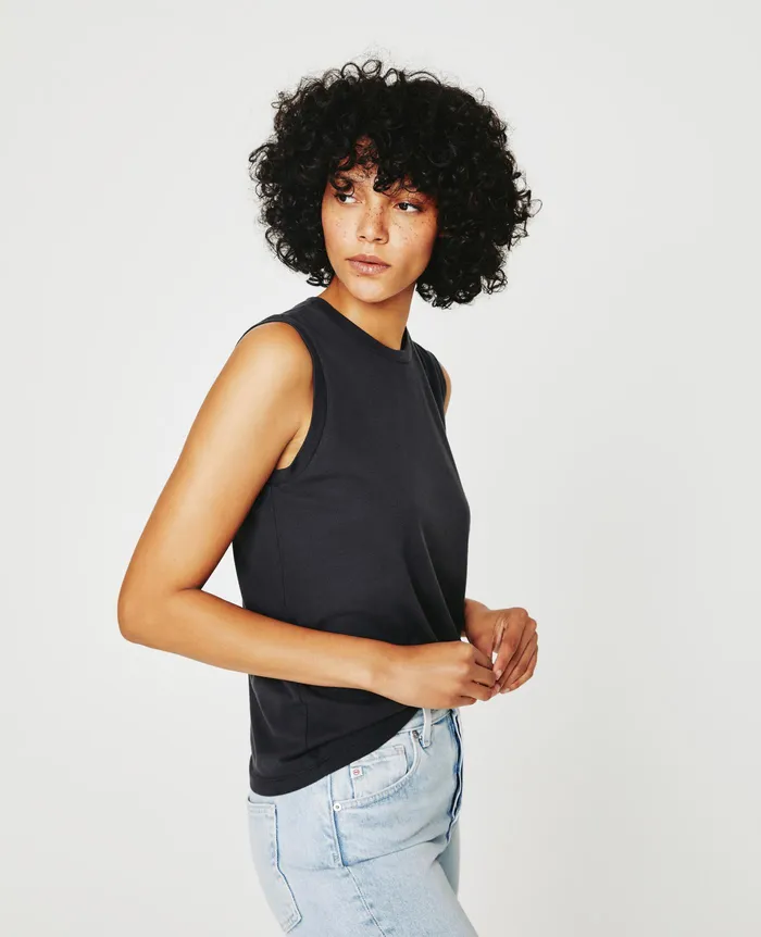 AG Jeans Tees and Tanks Women Jagger Muscle Tank INK STONE