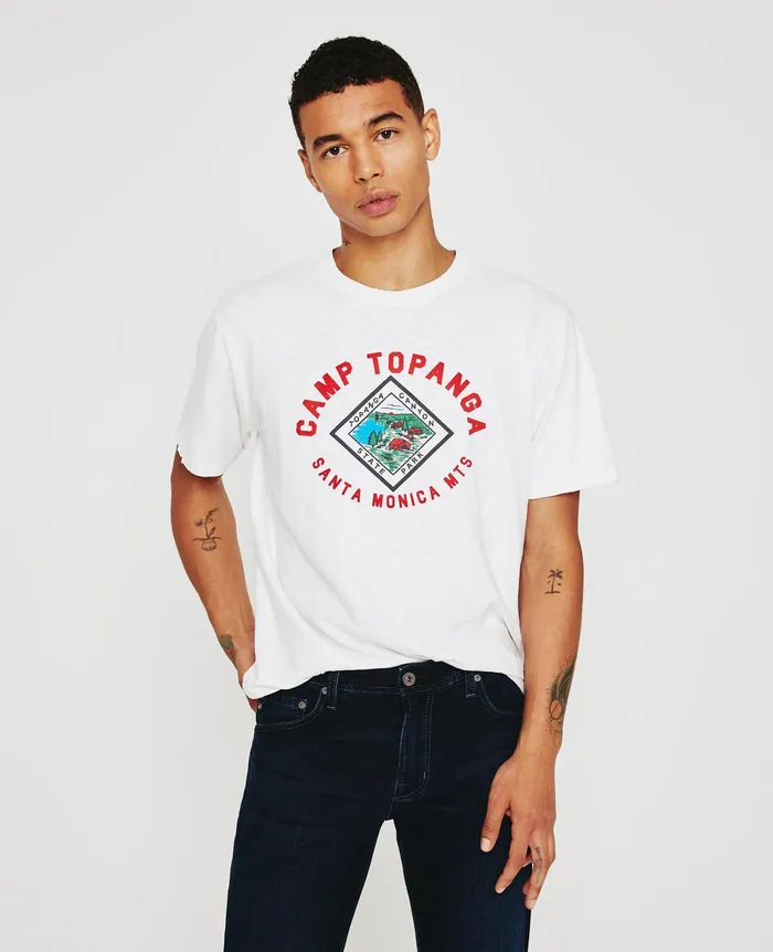 AG Jeans Tees Men Bryce Crew CAMP TOPANGA EXWHITE