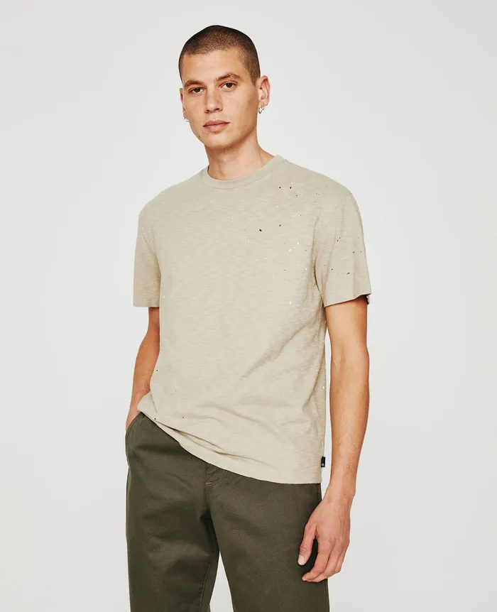 AG Jeans Tees Men Wesley Crew STONE DOT NATURAL MULTI