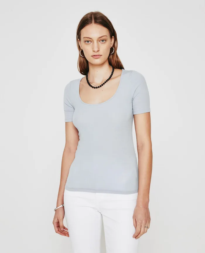 AG Jeans Tops and Shirts Women Jaxon Scoop WHITE SANDS