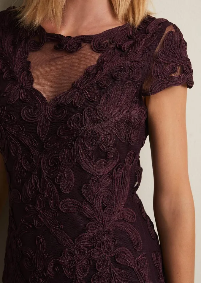 Agatha Berry Tapework Midi Dress Berry Women Phase Eight Dresses