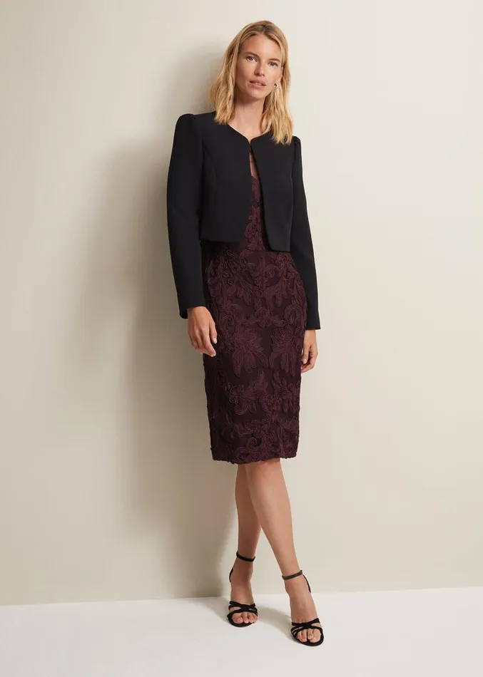 Agatha Berry Tapework Midi Dress Berry Women Phase Eight Dresses