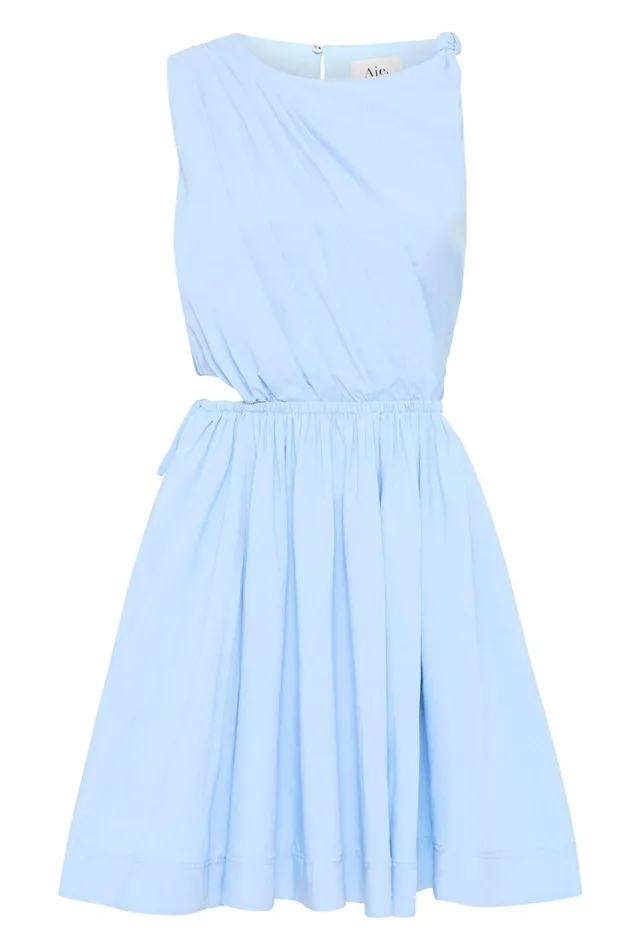 Aje Abbey Twisted Mini Dress Light Sky Blue Women Dresses