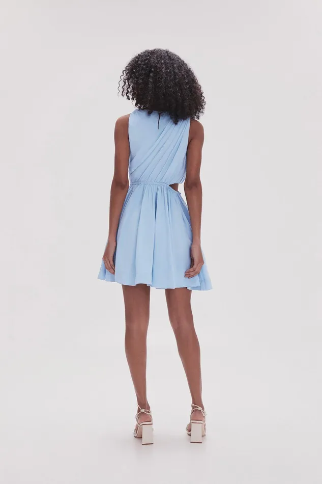 Aje Abbey Twisted Mini Dress Light Sky Blue Women Dresses