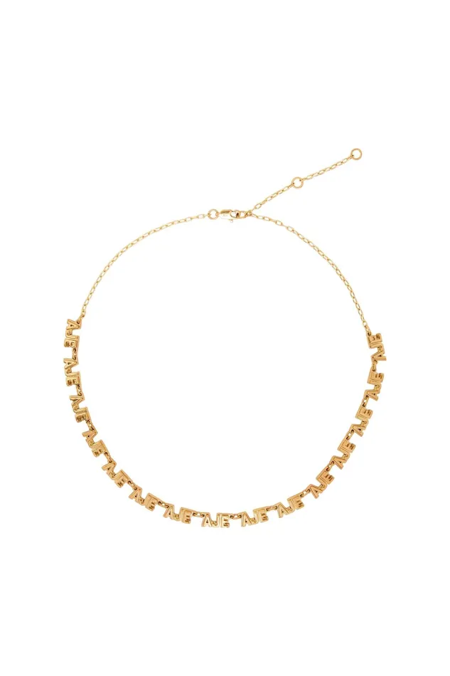 Aje Aje Block Logo Necklace Gold Women Jewellery