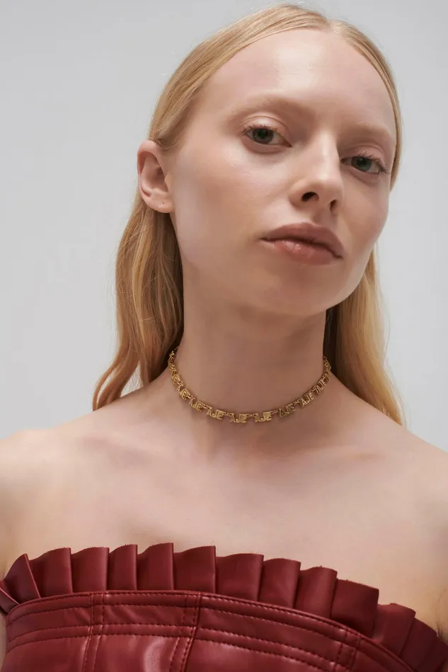 Aje Aje Block Logo Necklace Gold Women Jewellery