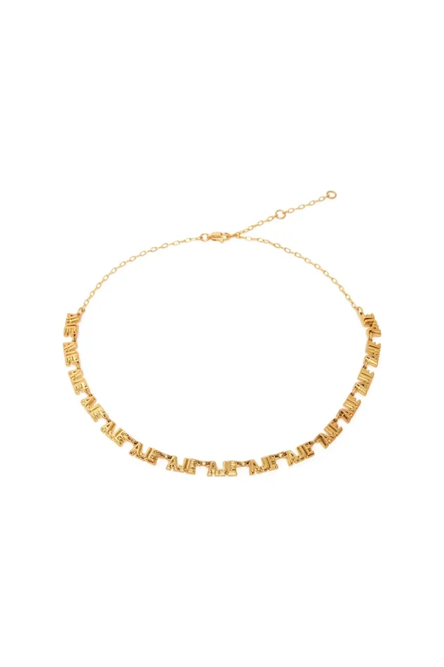 Aje Aje Block Logo Necklace Gold Women Jewellery