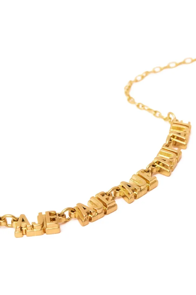 Aje Aje Block Logo Necklace Gold Women Jewellery