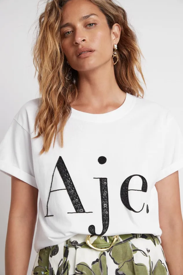 Aje Aje Logo Tee White Women Tees