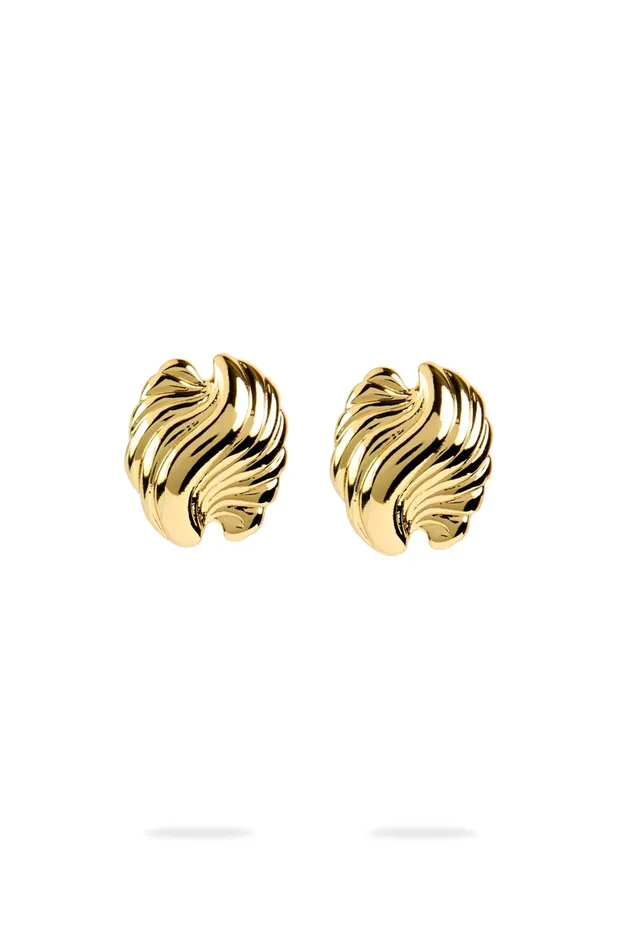 Aje Alina Mini Clamshell Earring Gold Women Jewellery