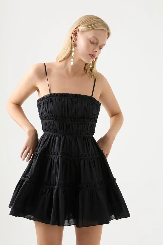 Aje Breathless Mini Dress Black Women Dresses