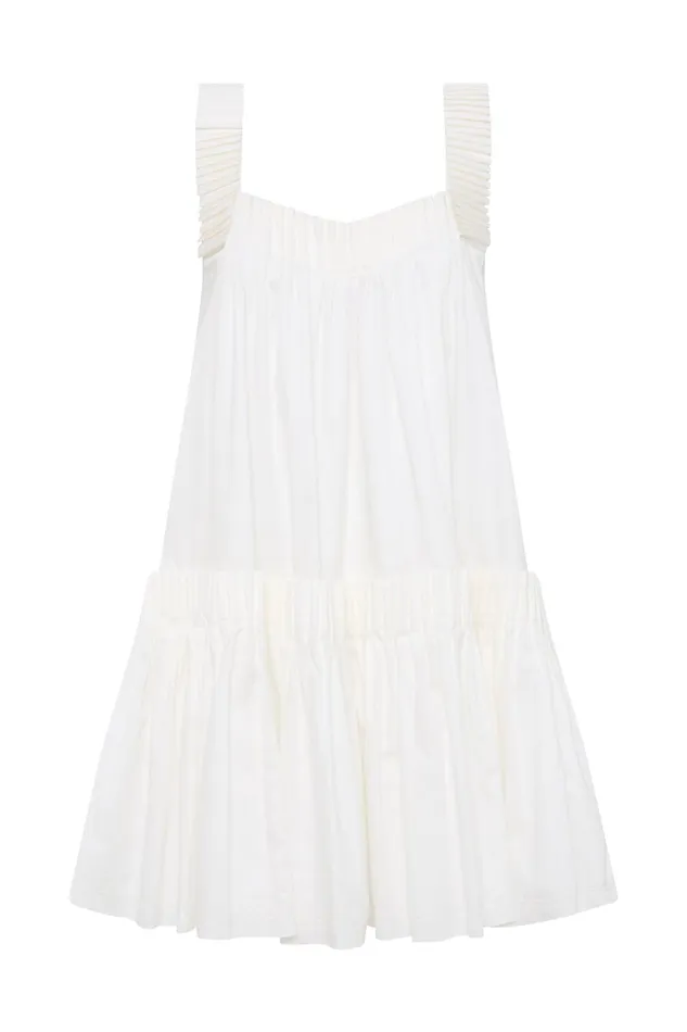 Aje Cecilia Smock Mini Dress Ivory Women Dresses