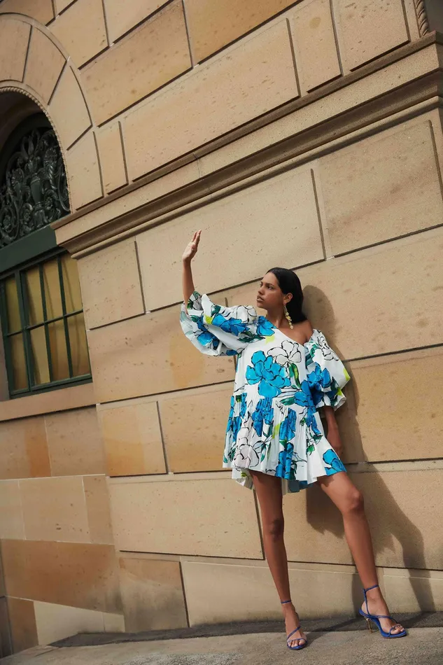 Aje Cy Off Shoulder Smock Dress Cool Camellia Women Dresses