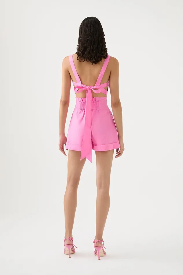 Aje Eden Paper Bag Short Protea Pink Women Shorts
